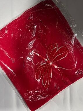 Red Dragonfly Silk Organza Scarf
